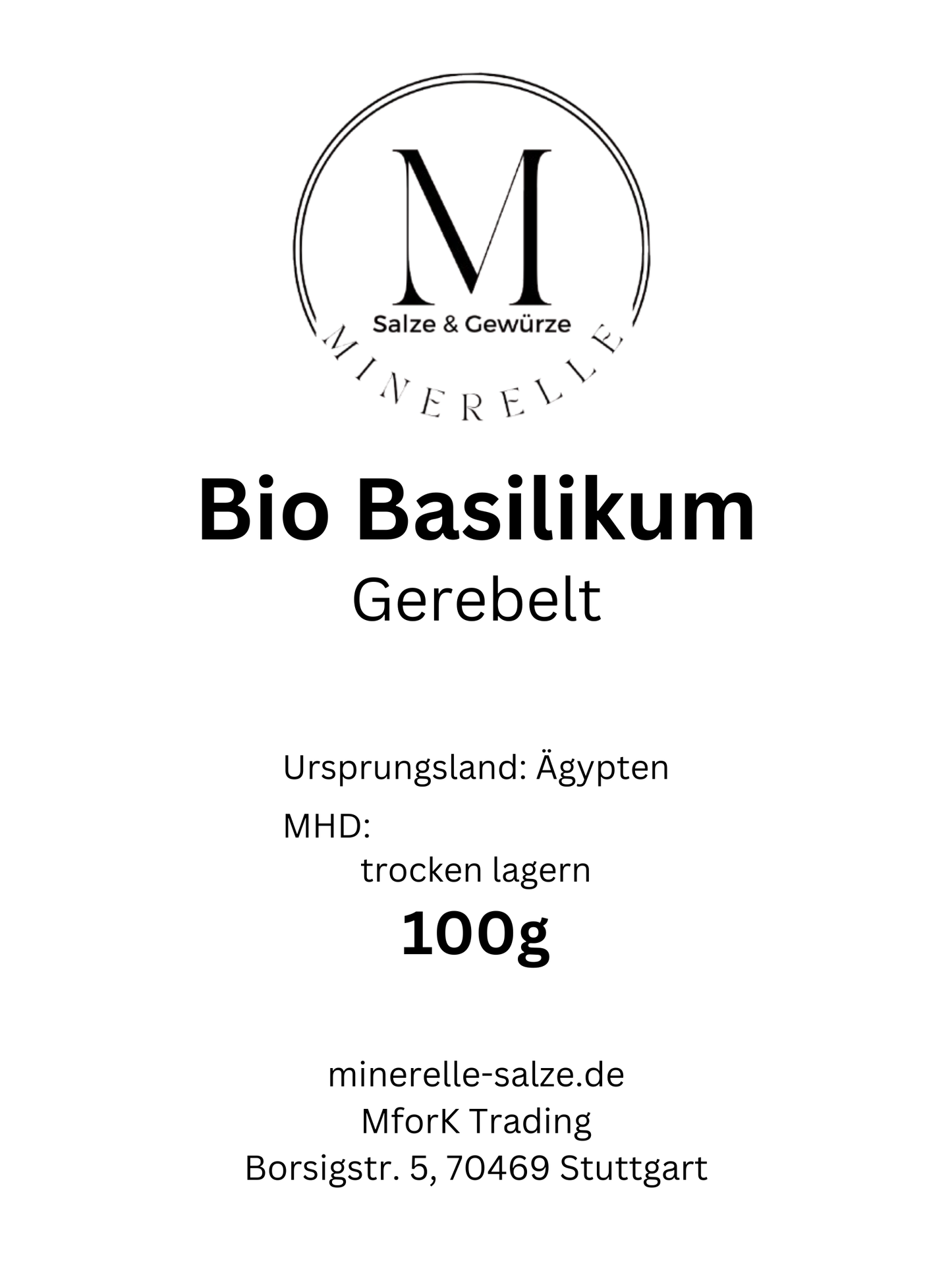 Bio Basilikum gerebelt