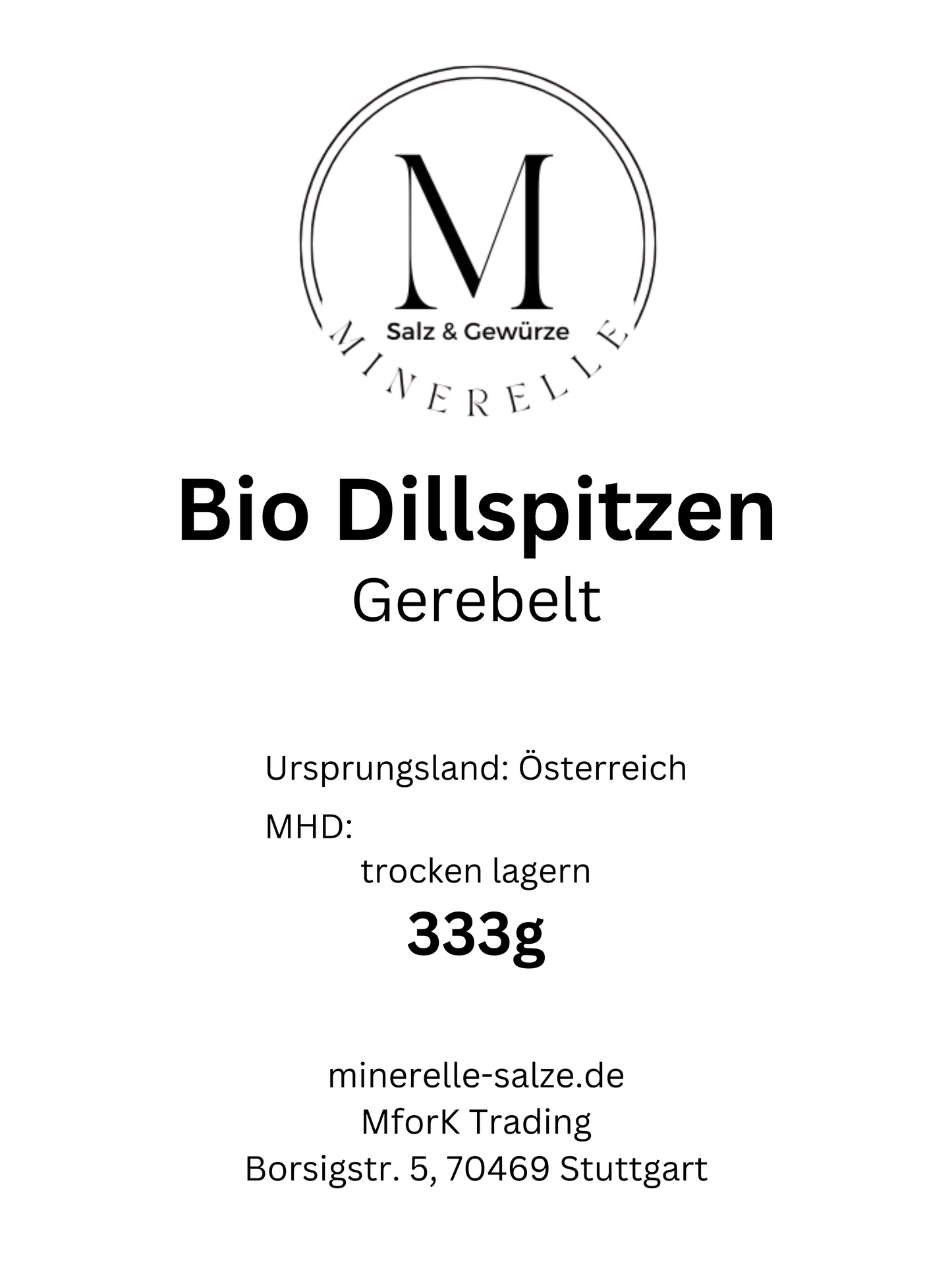 Bio Dillspitzen gerebelt