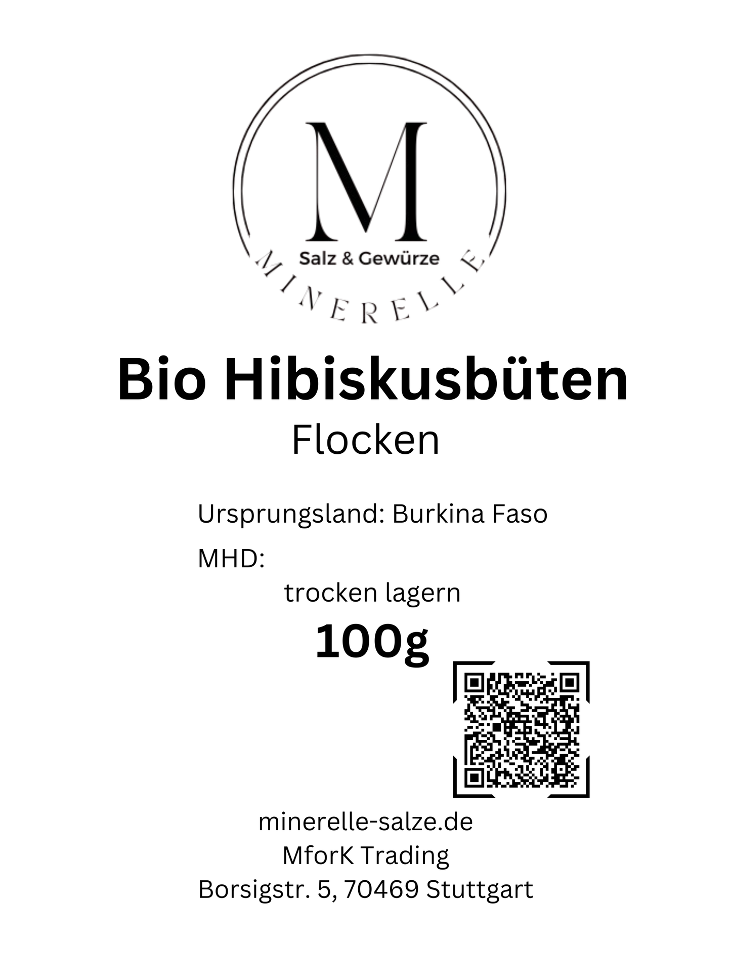 Bio Hibiskusblüten flocken