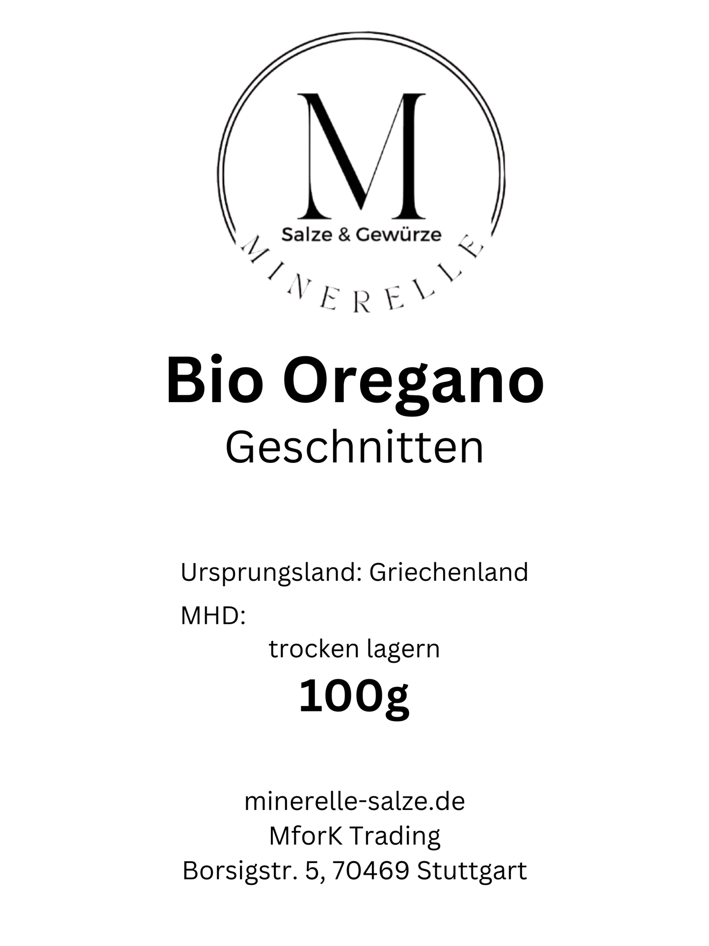 Bio Oregano, gerebelt - Minerelle