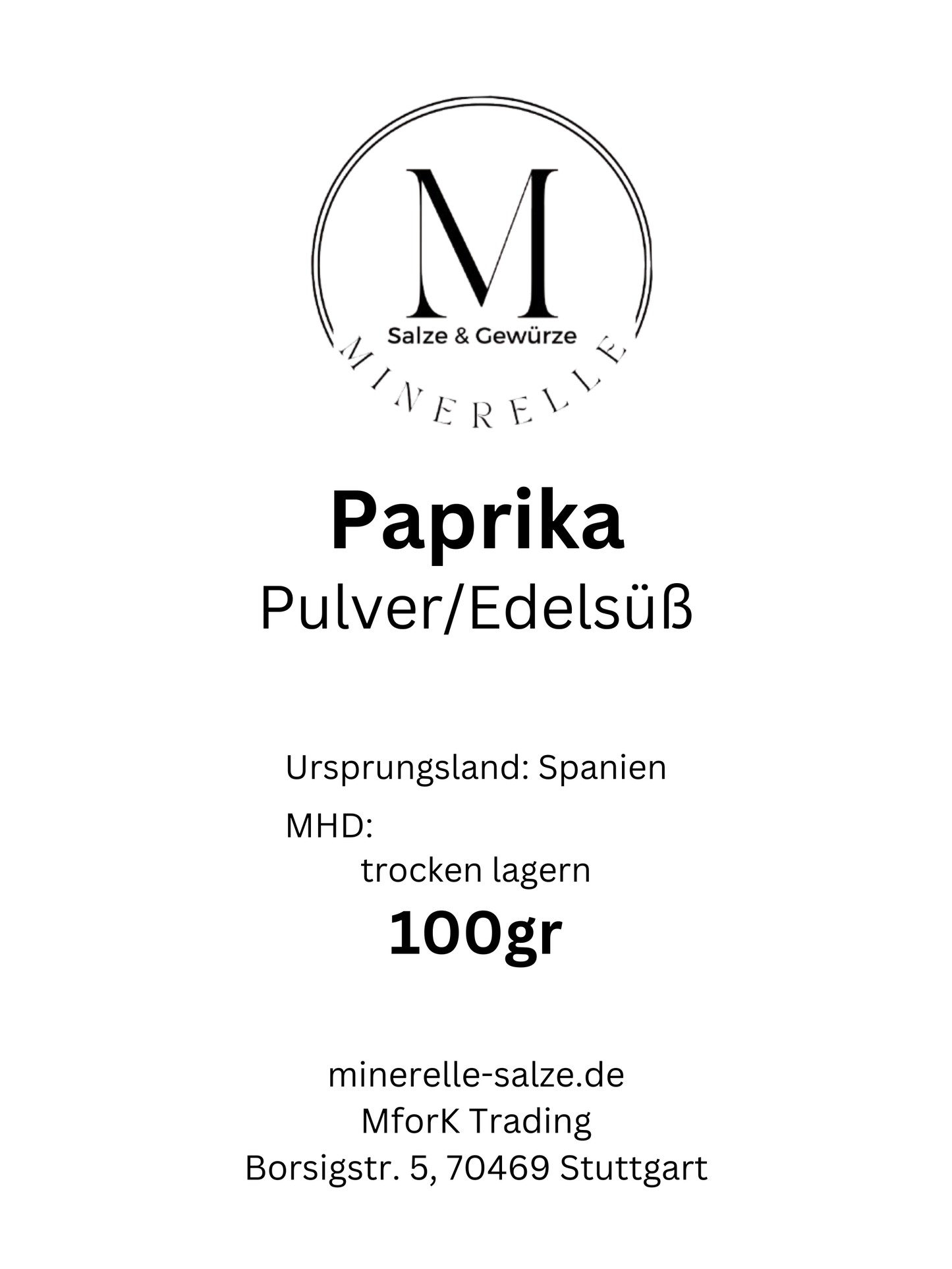 Paprika Edelsüß - Minerelle