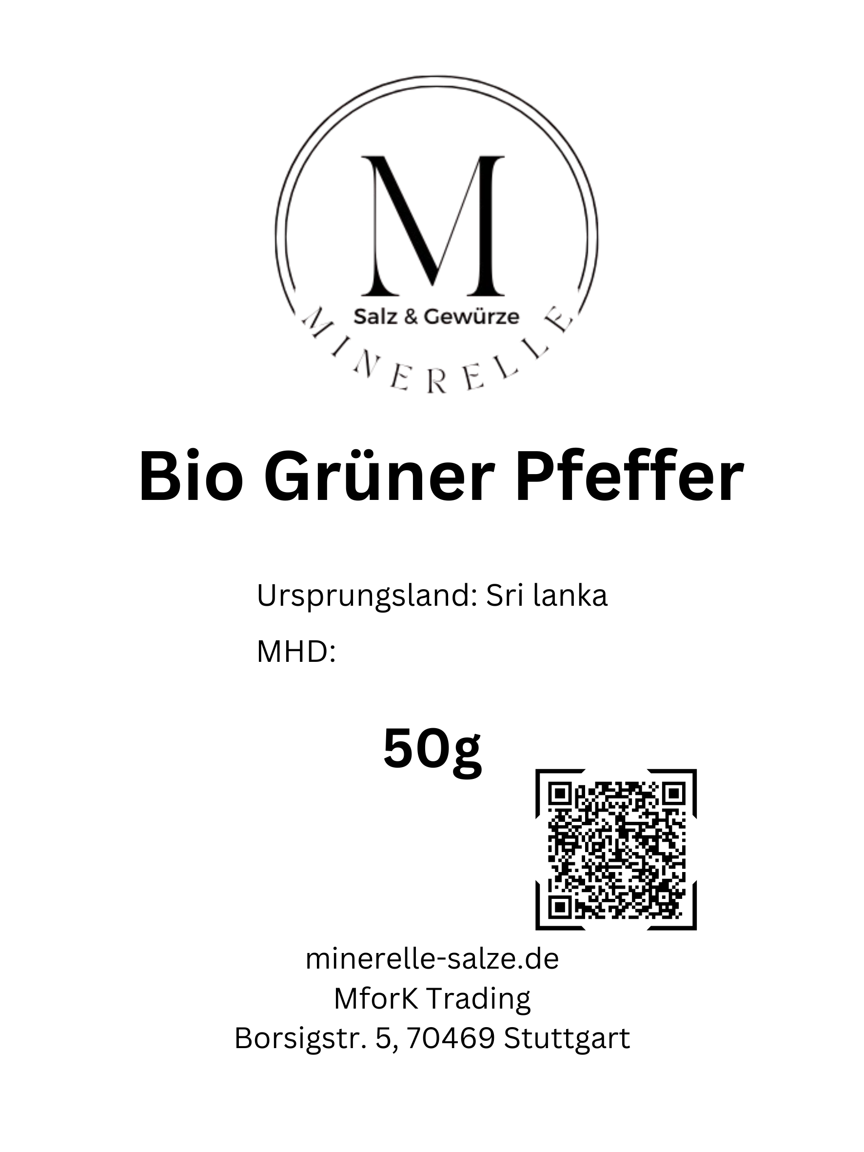 bio Grünen Pfeffer