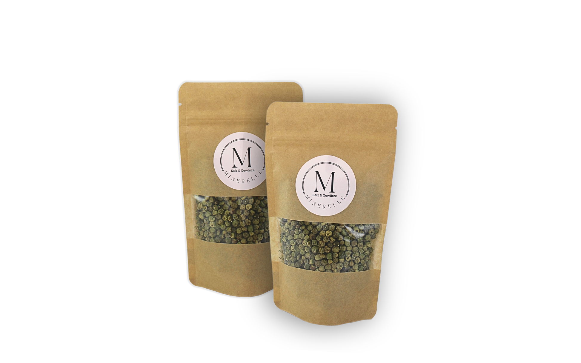 Grüner Pfeffer ganz im wiederverschliessbarem standbeutel